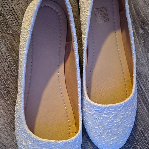 Neu damen ballerinas weiß - -,